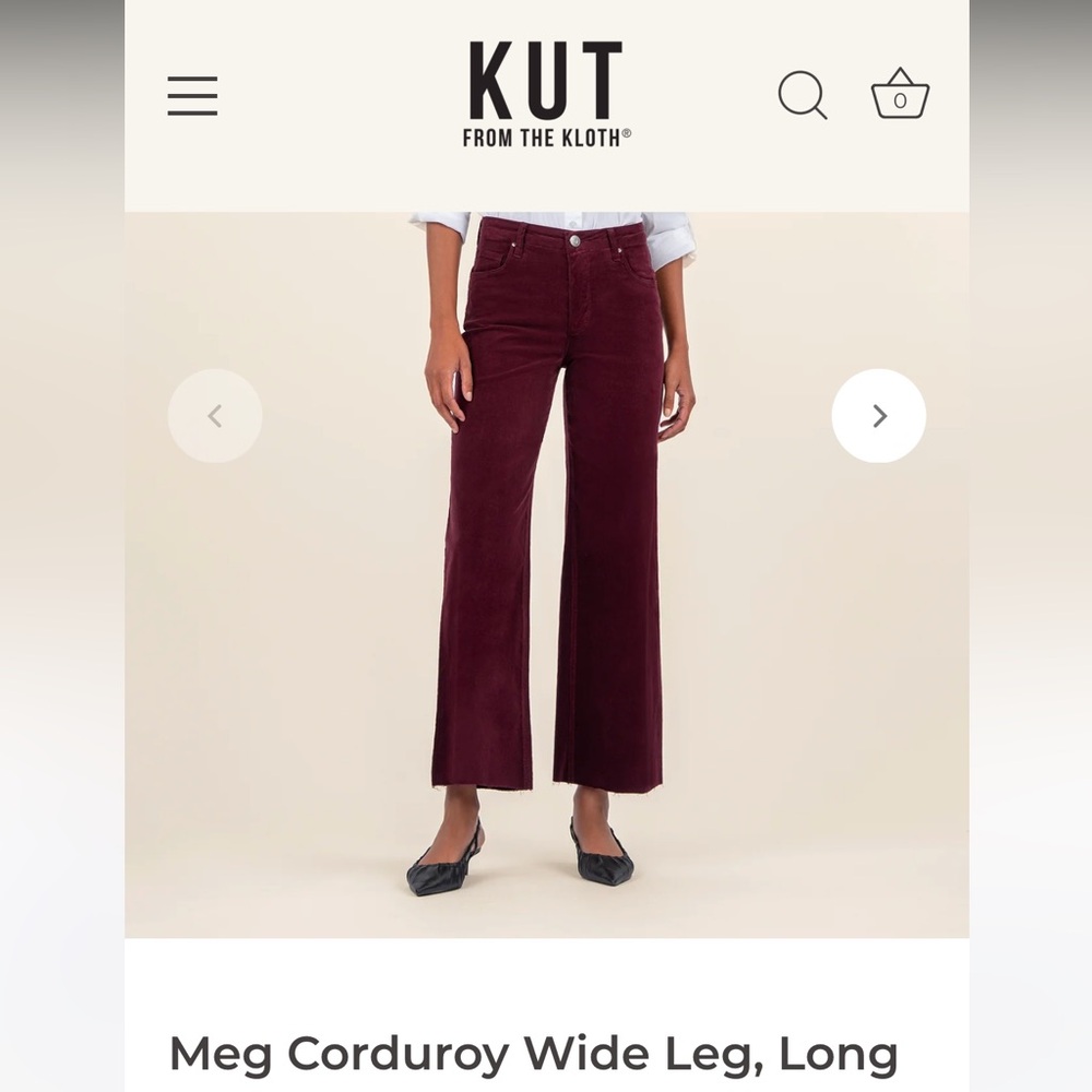 Kut from the Kloth Meg wide leg - corduroy - NWT